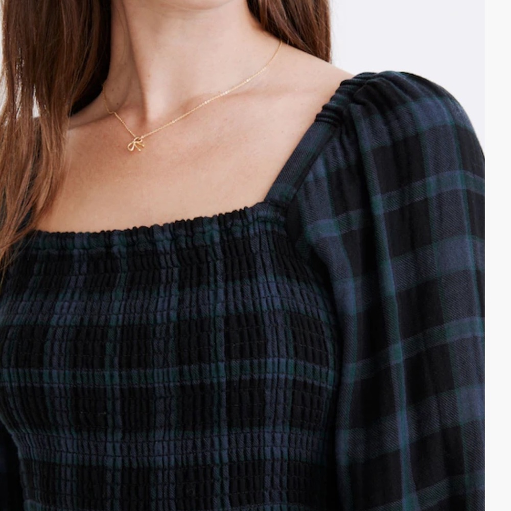 Madewell Lightspun Lucie Long Sleeve Smocked Midi Dress in Livonia - Picture 13 of 13